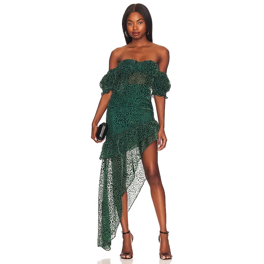 Majorelle Kayleigh Dress In Deep Teal Xs